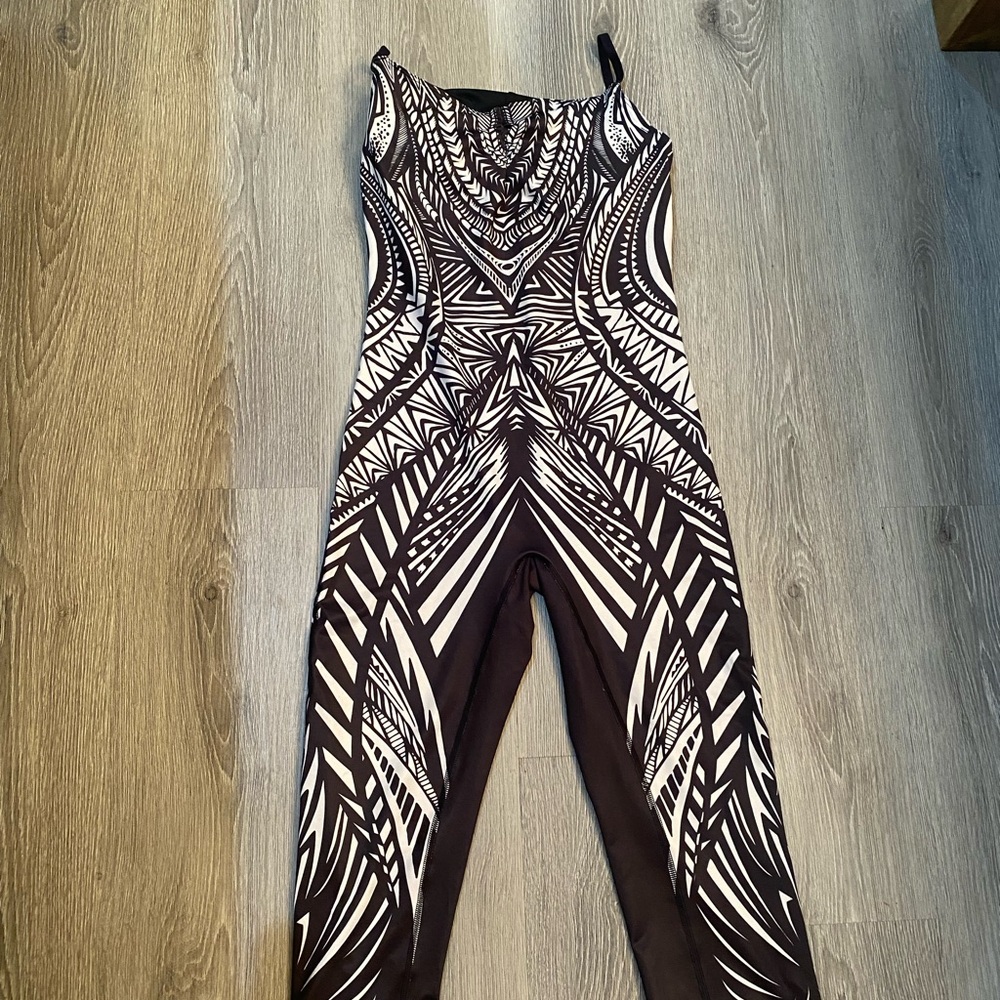 Nike Black and White Geometric Jumpsuit